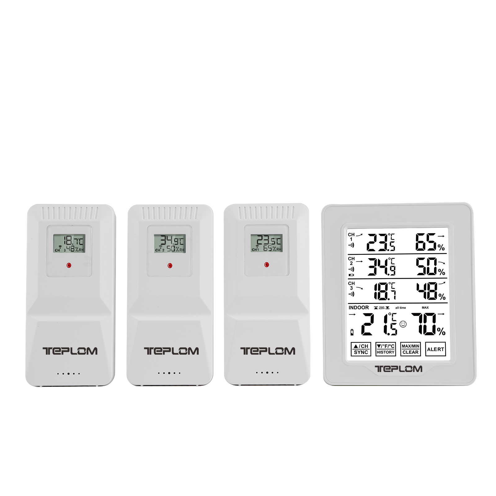 Digital Hygrometer Probe - 3-in-1 ワイヤレス屋内屋外デジタル温度計湿度計大画面温度アラーム監視レコーダー