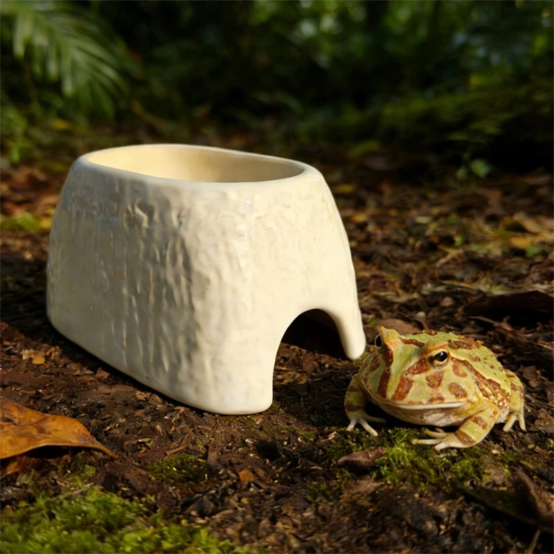 セラミック製のヒョウ柄の加湿隠れ家、ヤモリ、タランチュラ、ア - Hide Cave Ceramic のレビューと価格